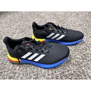 Adidas Pureboost 21 Athletic Shoes Black/Multi GY5103 Mens Size 8 Brand New